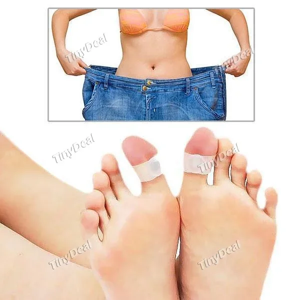 1 Pair of Body Slimming Silicone Magnetic Toe Rings for Losing Weight HBI-13397