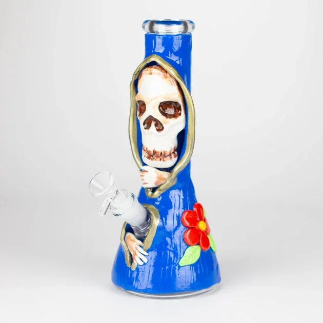 10″ Resin 3D artwork Skull glass beaker