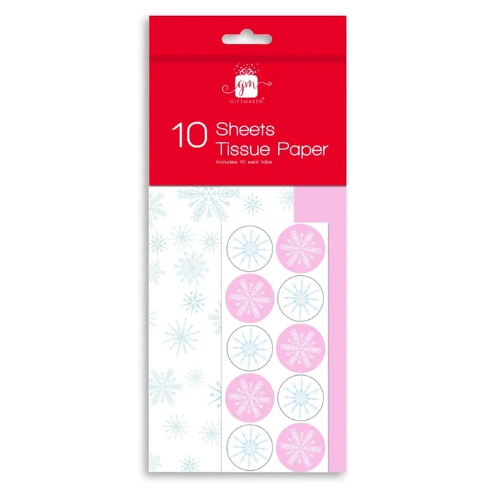 10 Sheet Snowflake Christmas Tissue Paper