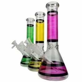 10in Color Stripe Beaker by Import