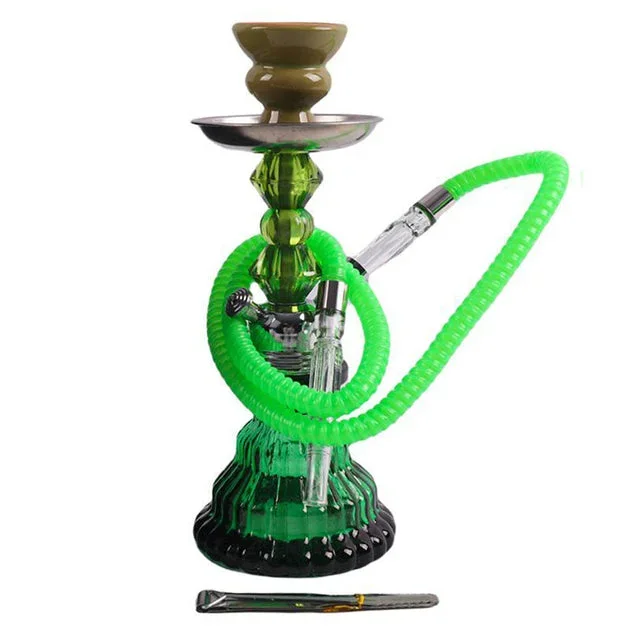 11″ Hookah Single Hose – JADE MIST Shape – Green