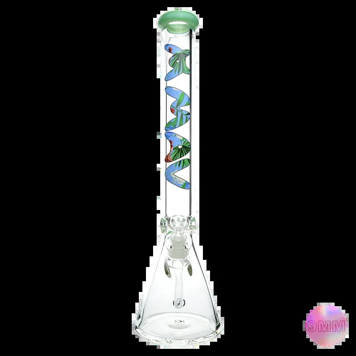 18 ” x 9mm Hawaii Floral Specialty Slab Beaker Bong