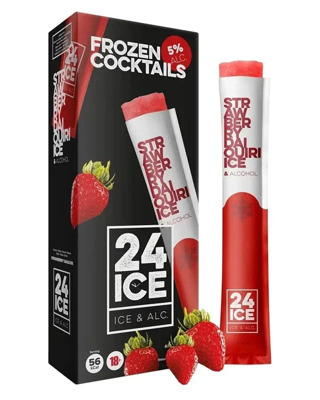 24 Ice Strawberry Daiquiri Frozen Premixed Cocktail Multipack, 5 x 65 ml