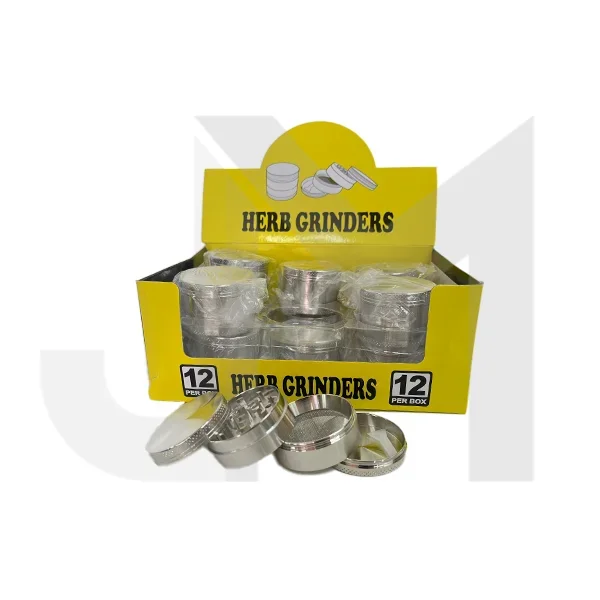 4 part Silver Metal Tobacco Grinder – PH6916 Silver