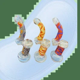6″ Silver Fumed Lined Wigwag Glass Bubbler | CHV
