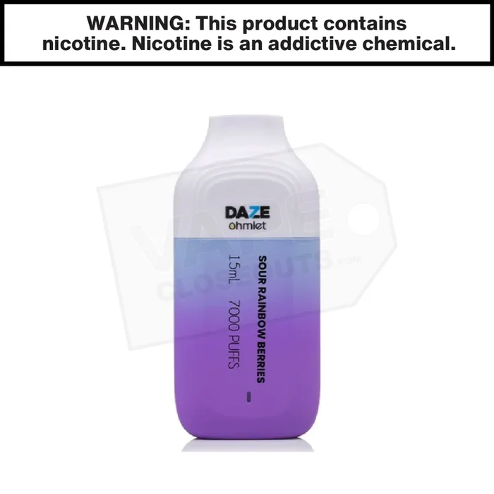 7 Daze Ohmlet | Sour Rainbow Berries | 7000 Puff Disposable Vape