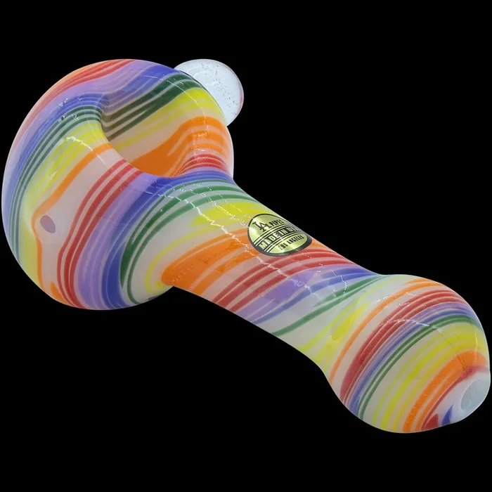 “Rainbow Spirals ” White Glass Pipe