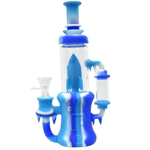 9 ” Spaceship Silicone Water Pipe – Color May Vary – (1 Count)