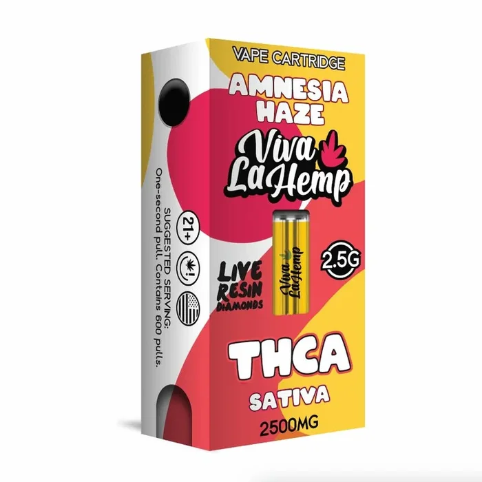 Amnesia Haze – Viva La Hemp Live Resin Diamonds Cart