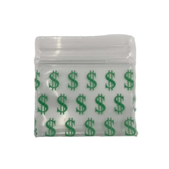 Apple Brand 1 1/4 “x1 ” Dollar Sign Ziplock Bag