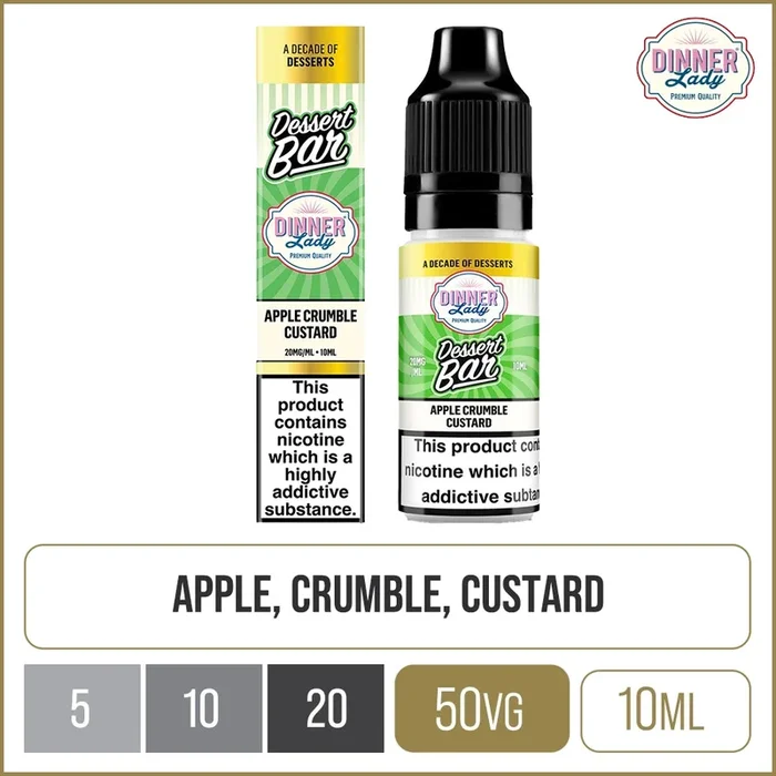 Apple Crumble Custard Dinner Lady Dessert Bar E-Liquid 10ml