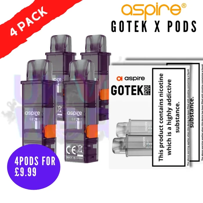 Aspire Gotek X Replacement Pod Catridges PACK OF 4 PODS
