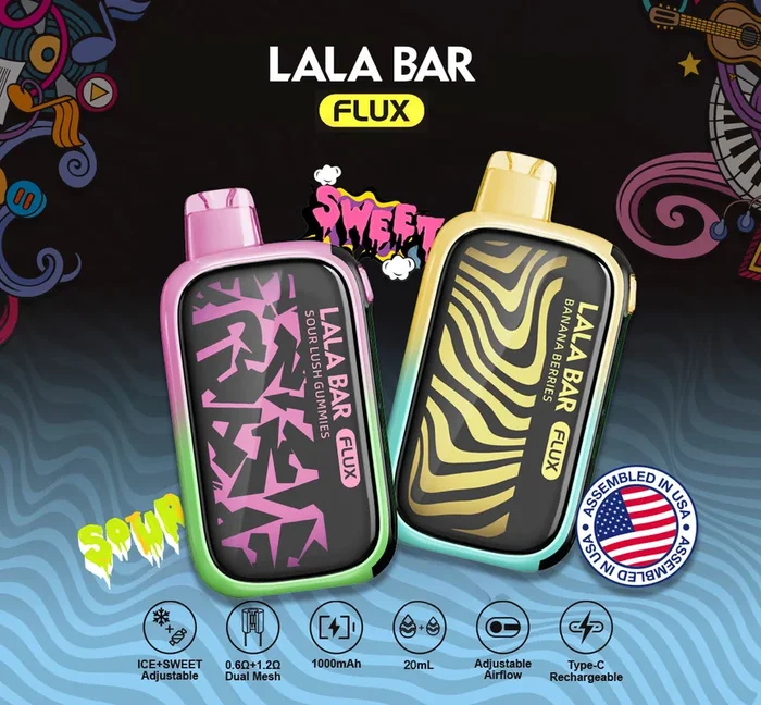 Assembled in USA | LALA BAR FLUX 40K Puff Disposable Device – 40,000 Puffs