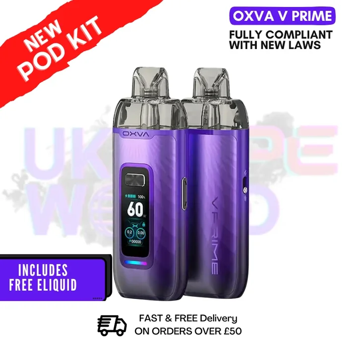 Auroral Purple Oxva V Prime Pod Vape Kit + FREE NIC SALT