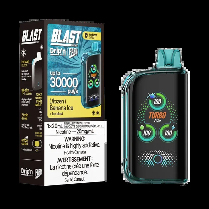 Banana Ice by Envi Drip’n Fasta Blast 30K – Disposable Vape [ON]