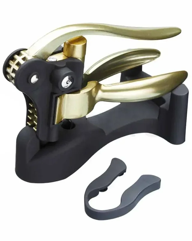BarCraft Deluxe Gold Lever-Arm Corkscrew Gift Set