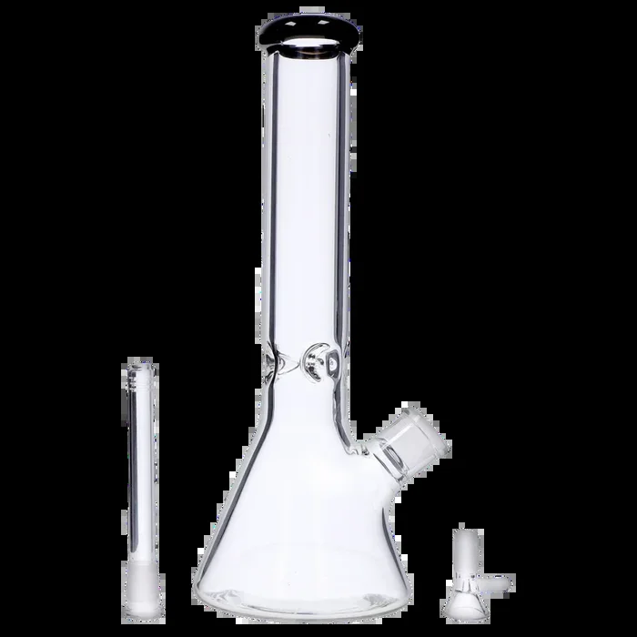Black 14-inch Water Pipe with Colour Mouthpiece and Ice Pinch Beaker