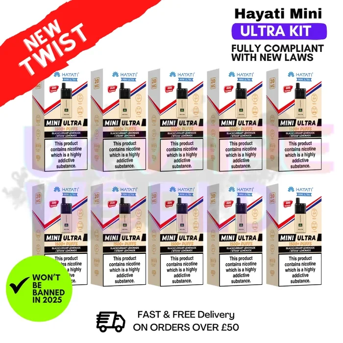 Blackcurrant Lemonade Hayati Mini Ultra 1500 Box Of 10