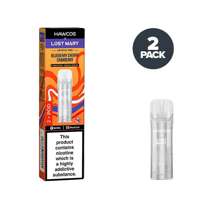 Blueberry Cherry Cranberry Hawcos X Lost Mary Crystal Pro Prefilled Pods