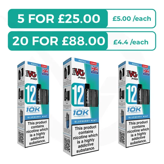 Blueberry Mint Prefilled Pods By IVG Pro + Refill Containers