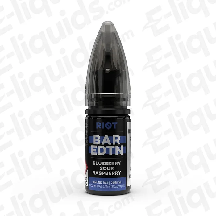 Blueberry Sour Raspberry Bar Edition Nic Salt Vape Juice by Riot Squad