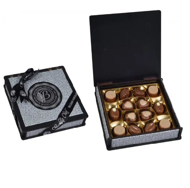 Bolci Belgian Wood Praline Collection Box Silver 175g