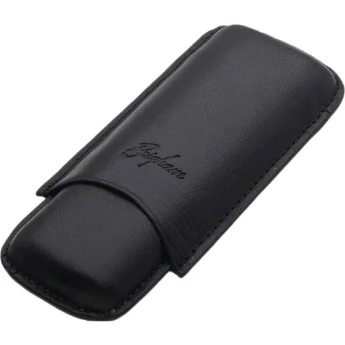 Brigham Leather Cigar Case – Robusto 2-Cigar Black