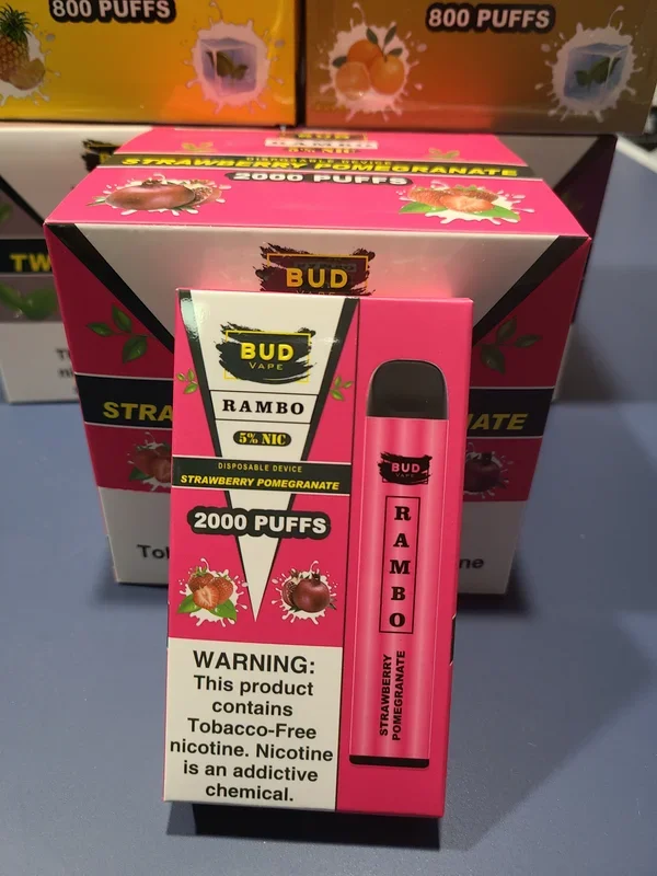 Bud Vape RAMBO Strawberry Pomegranate 2000 puffs [CLEARANCE]