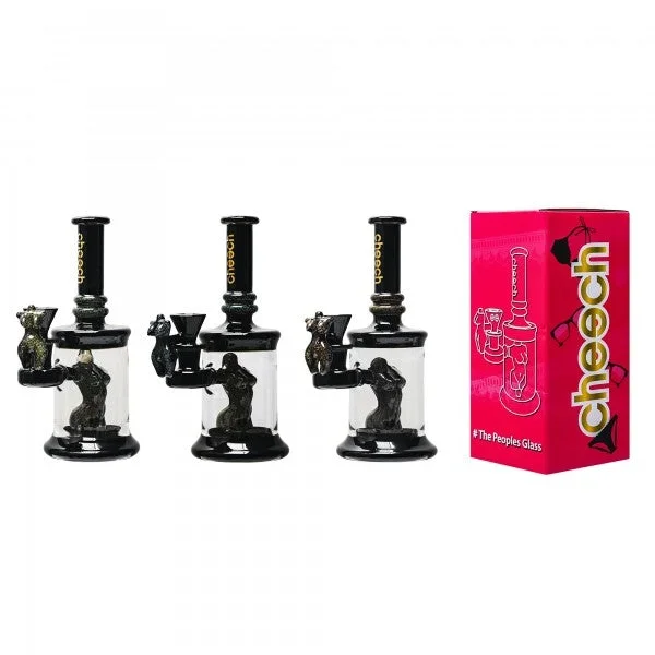 CHEECH 8in “FORGET THE LADY IN RED, CHECK OUT THE LADY IN DICHRO” WATER PIPE