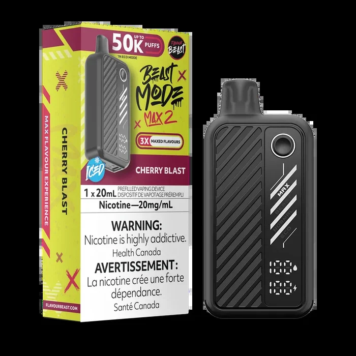 Cherry Blast (Ice) by Flavour Beast Max 2 50K Puff 20ml – Disposable Vape [ON]