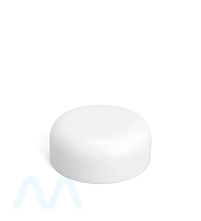 Child Resistant | Dome Push Down & Turn Plastic Caps w/ Foam Liner | 53mm – Matte White – 120 Count