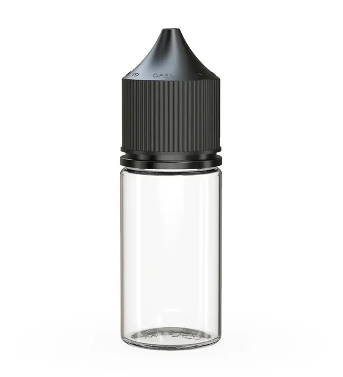 Chubby Gorilla 30ML Stubby Unicorn Bottle V3 – Clear Bottle/Black Cap
