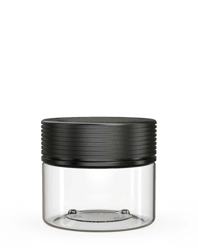 CHUBBY GORILLA | Child Resistant Clear Plastic Spiral XL Jar w/ Black Cap | 92.5mm – 10oz – 80 Count