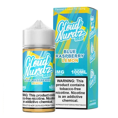 CLOUD NURDZ 100ML E-JUICE – ICED BLUE RASPBERRY LEMON