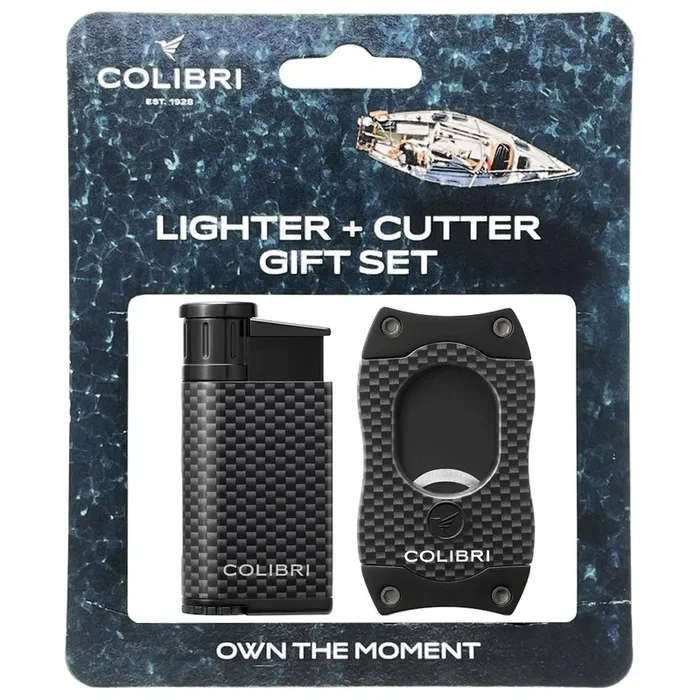 Colibri EVO Carbon Fiber Lighter + S-Cut Gift Set