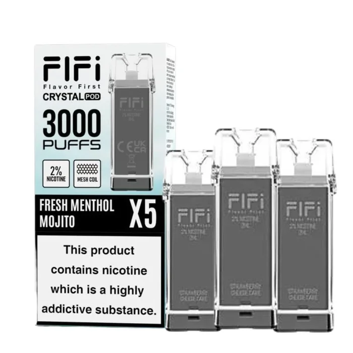 Crystal FIFI 3000 Puffs 5 in 1 Replacement Pods – Box of 10