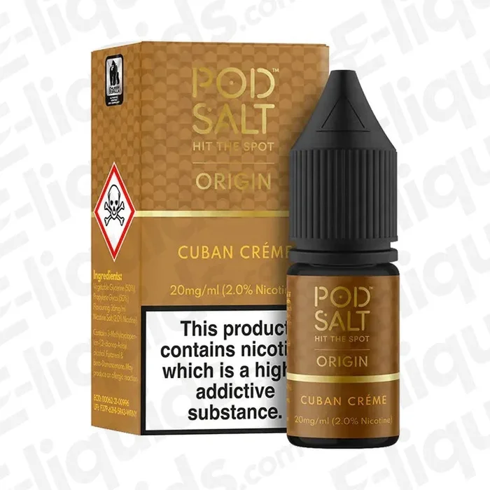 Cuban Creme Nic Salt Vape Juice by Pod Salt Origin