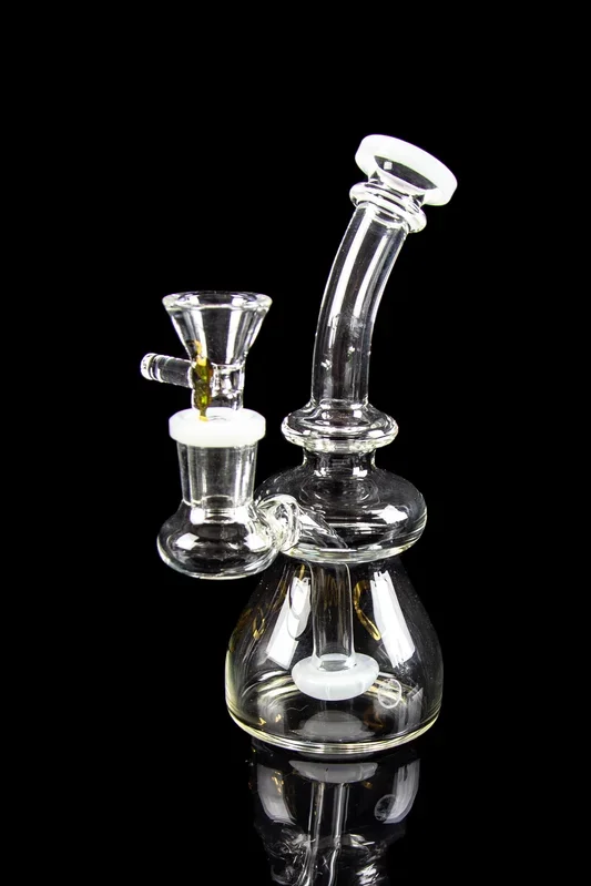 Dank Gals Mini Beaker Pipe with Colored Accents