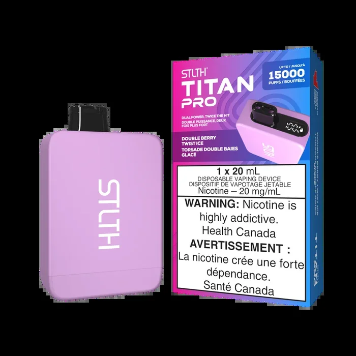 Double Berry Twist Ice by Stlth Titan Pro 15000 Puff 20ml – Disposable Vape [ON]