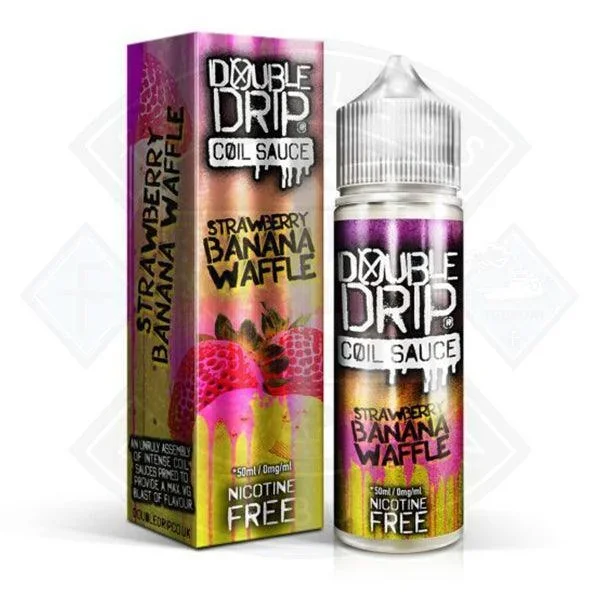 Double Drip Strawberry Banana Waffle 0mg 50ml Shortfill
