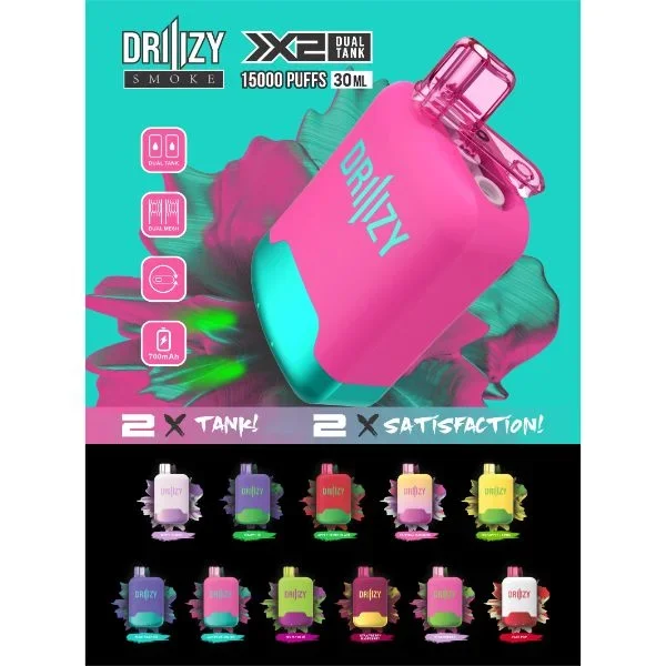 DRIIIZY Smoke 15000 Puffs 5% Dual Tank Disposable Vape 30mL