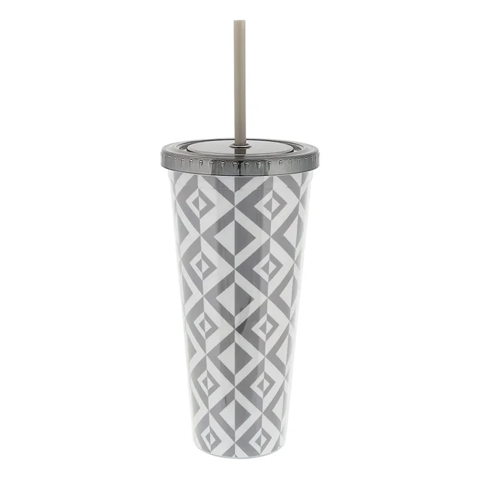 Drinks Cup With Straw – Pattern