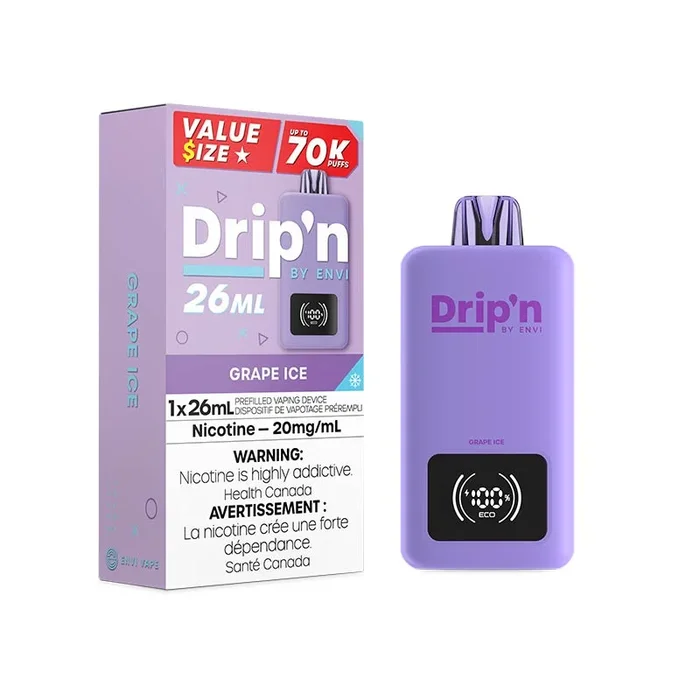 Drip’n by Envi 26ML Disposable – Grape Ice (AB)