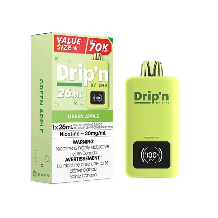 Drip’n by Envi 26ML Disposable – Green Apple (AB)