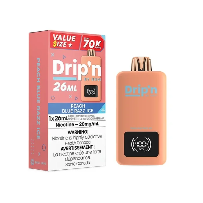 Drip’n by Envi 26ML Disposable – Peach Blue Razz Ice (MB)