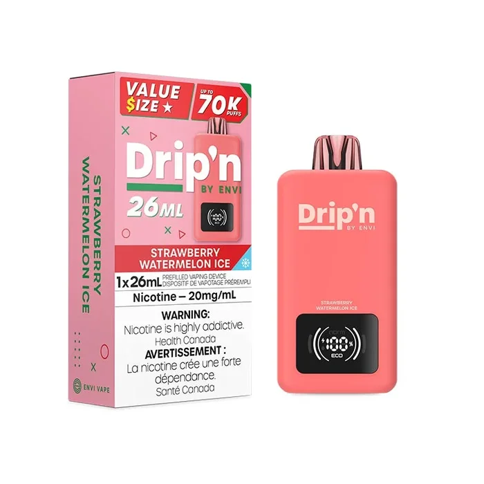 Drip’n by Envi 26ML Disposable – Strawberry Watermelona Ice (MB)