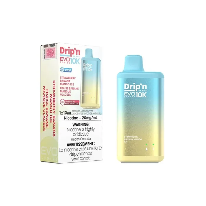 Drip’n by Envi EVO Series 10K Disposable – Strawberry Banana Mango Ice (ON)