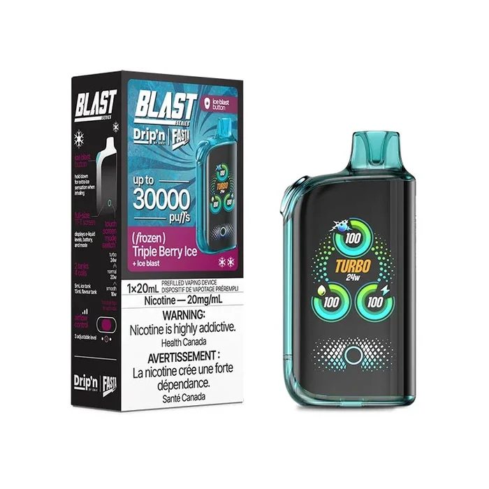 Drip’n by Envi x Fasta Blast 30K Disposable – Triple Berry Ice (ON)