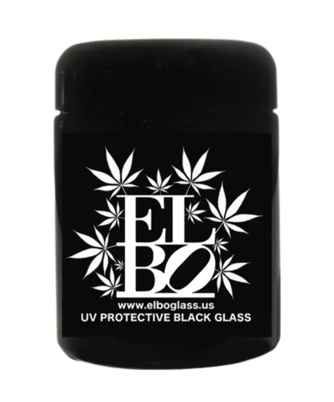 Elbo Supply Co – Black UV Elbo Glass Jar (1/2oz)
