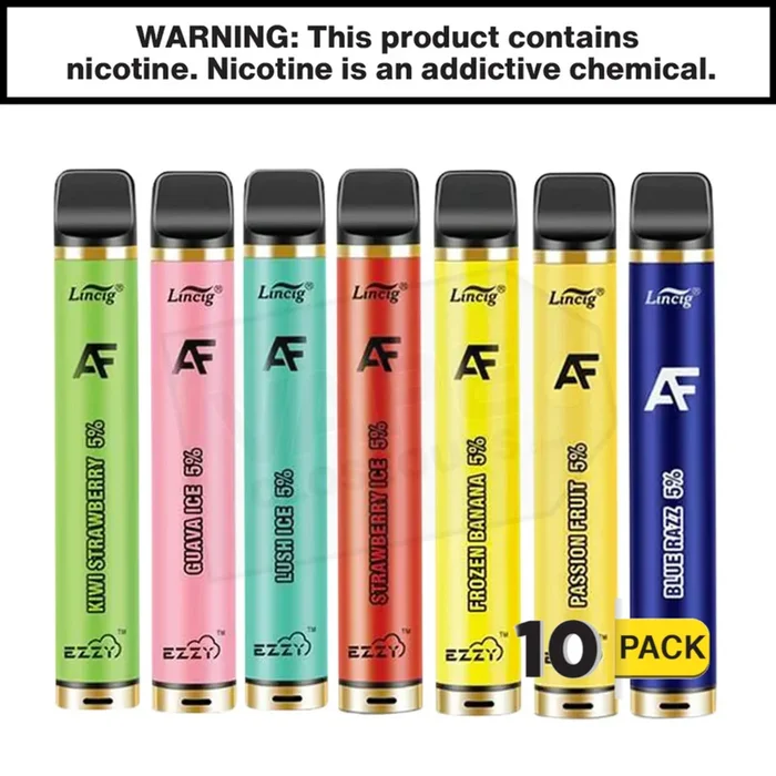 Ezzy AF – Disposable Vape Ecig – 1500 Puffs ( 10 Pack )